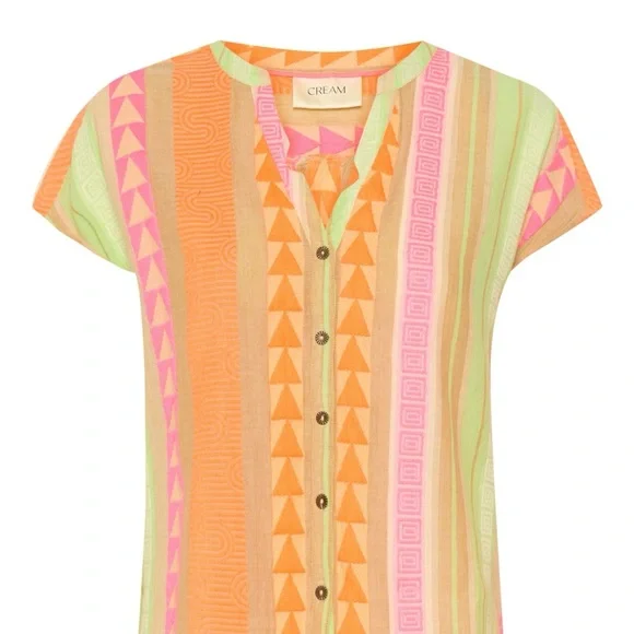 🧡Colorful Geometric Patterned Blouse - Picture 4 of 8